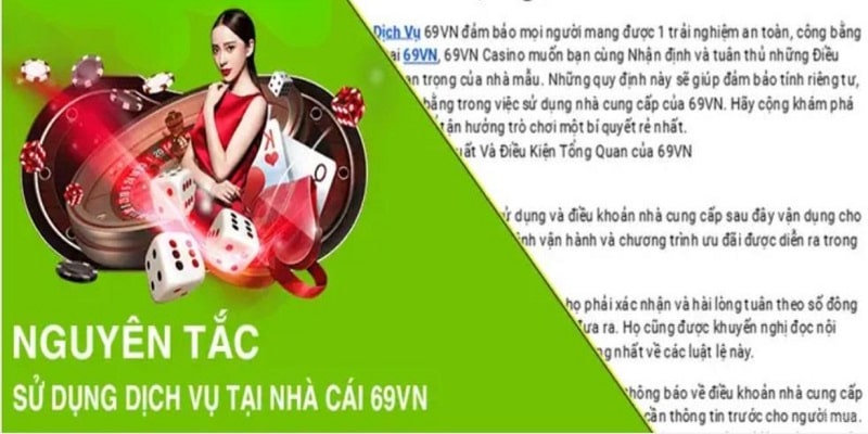 Lưu ý trong điều khoản sử dụng nhà cái 69VN